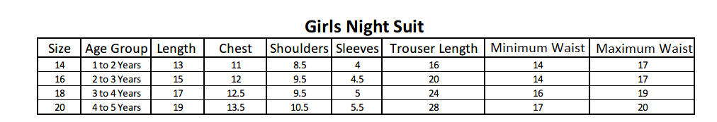 Girls Night Suit - Maroon, Kids, Girls Sets And Suits, Chase Value, Chase Value