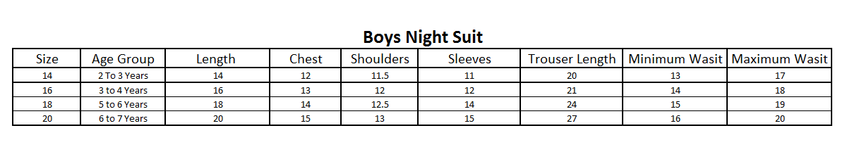 Boys Full Sleeves Night Suit - Blue, Kids, Boys Sets And Suits, Chase Value, Chase Value