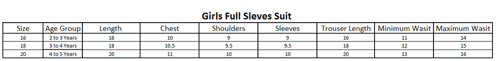 Girls Full Sleeves Suit - Multi, Kids, Girls Sets And Suits, Chase Value, Chase Value