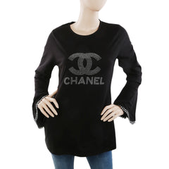 Women's Wide-Sleeve Stone T-Shirt - Black, Women, T-Shirts And Tops, Chase Value, Chase Value