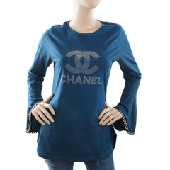 Women's Wide-Sleeve Stone T-Shirt - Steel Blue, Women, T-Shirts And Tops, Chase Value, Chase Value