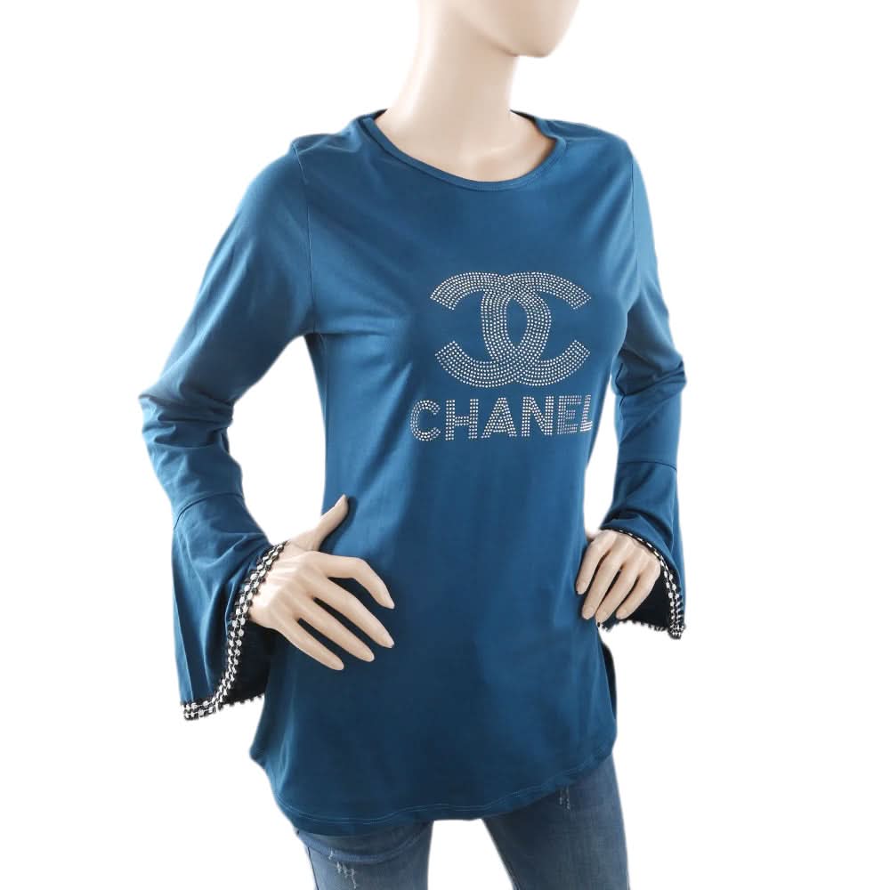 Women's Wide-Sleeve Stone T-Shirt - Steel Blue, Women, T-Shirts And Tops, Chase Value, Chase Value