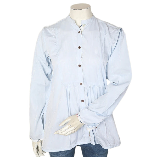 Women's Lining Casual Shirt - Light Blue, Women, T-Shirts And Tops, Chase Value, Chase Value