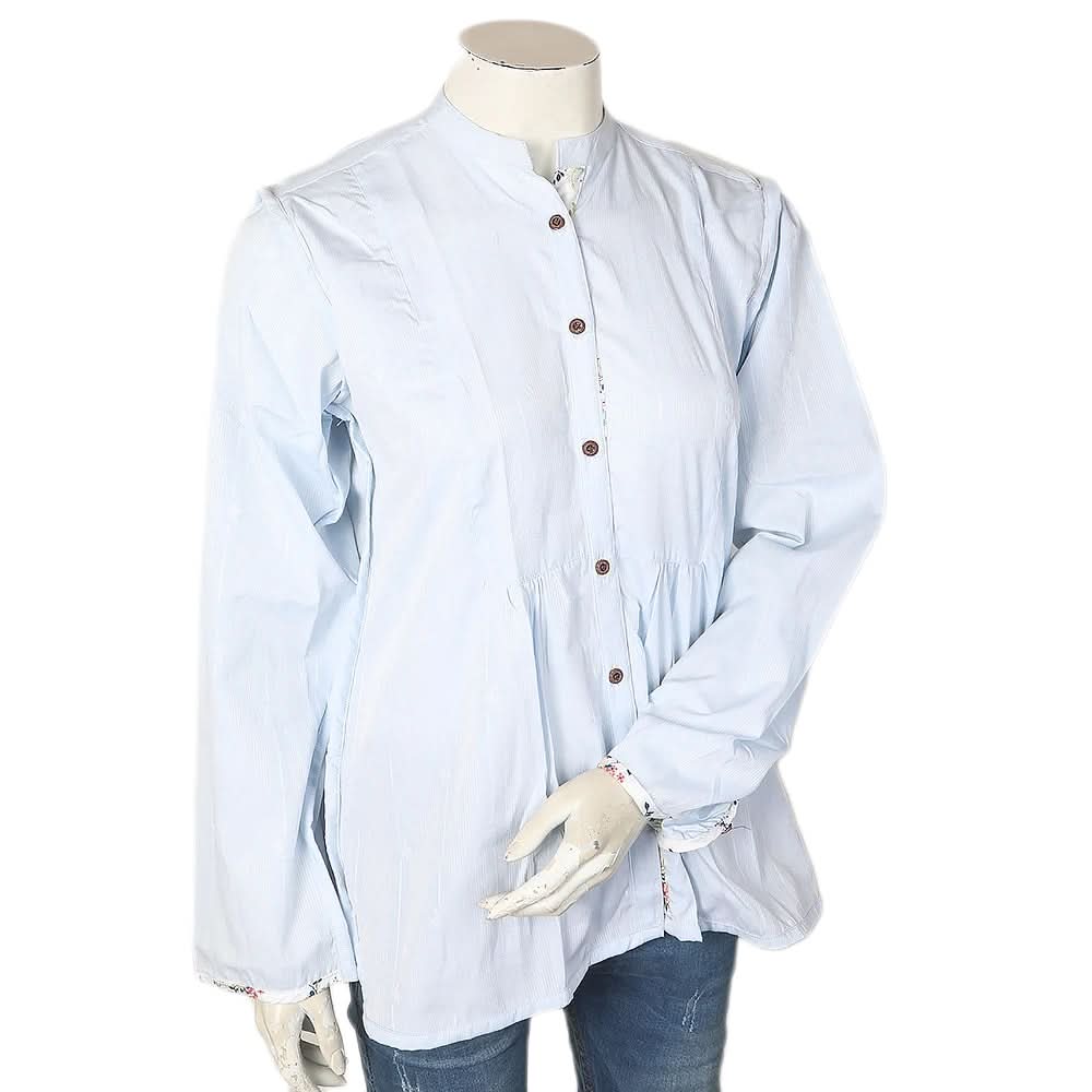 Women's Lining Casual Shirt - Light Blue, Women, T-Shirts And Tops, Chase Value, Chase Value