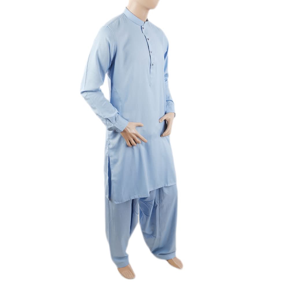 Men's Mashriq Slim Fit Suit - Blue, Men, Shalwar Kameez, Chase Value, Chase Value