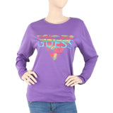 Women's Full Sleeves T-Shirt - Purple, Women, T-Shirts And Tops, Chase Value, Chase Value