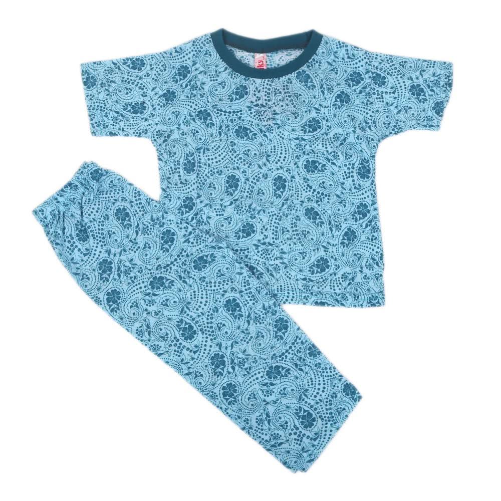 Girls Round Neck Night Suit  - Sky Blue, Kids, Girls Sets And Suits, Chase Value, Chase Value
