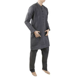 Men's Mashriq Slim Fit Kurta Pajama - Dark Grey, Men, Shalwar Kameez, Chase Value, Chase Value