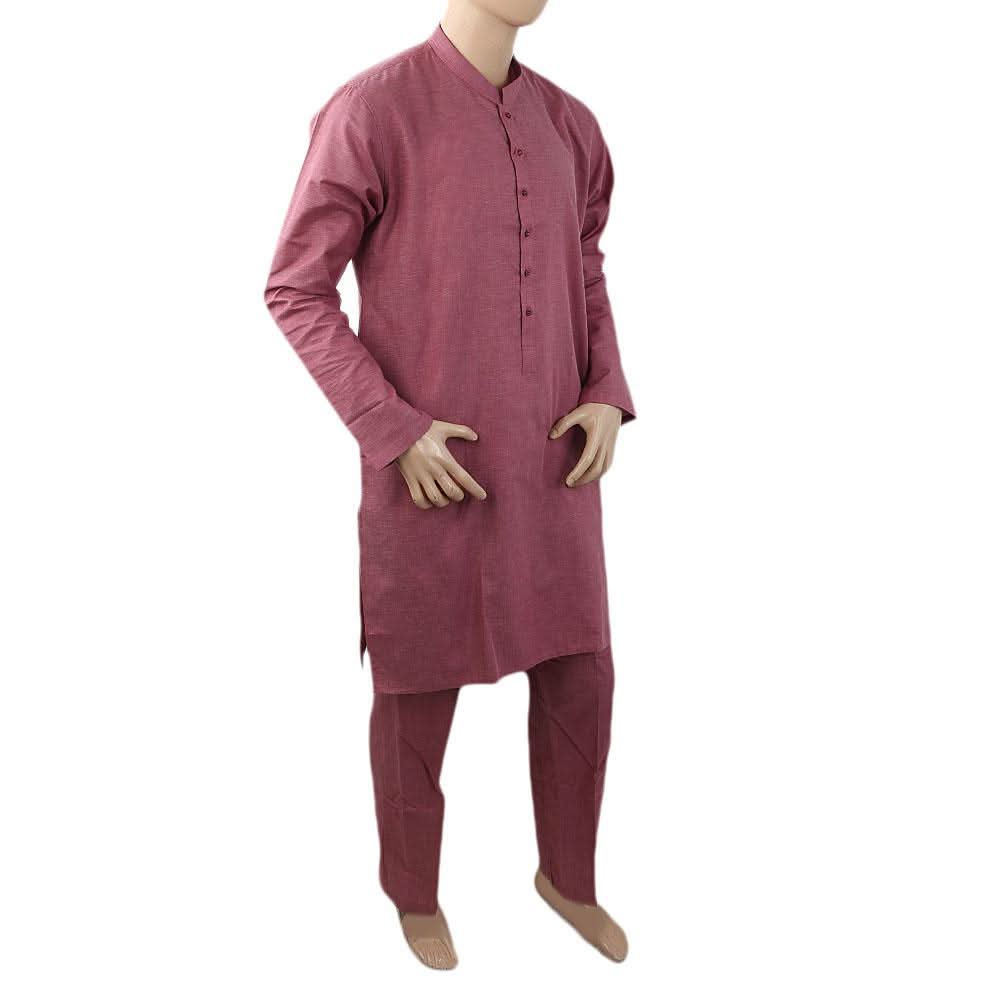 Men's Mashriq Slim Fit Kurta Pajama - Purple, Men, Shalwar Kameez, Chase Value, Chase Value