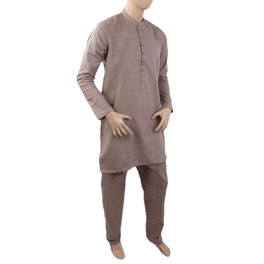 Men's Mashriq Slim Fit Kurta Pajama - Tea Pink, Men, Shalwar Kameez, Chase Value, Chase Value