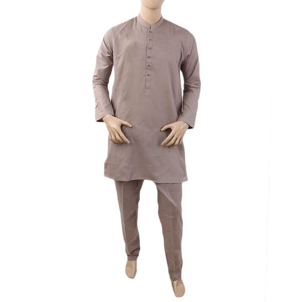 Men's Mashriq Slim Fit Kurta Pajama - Tea Pink, Men, Shalwar Kameez, Chase Value, Chase Value