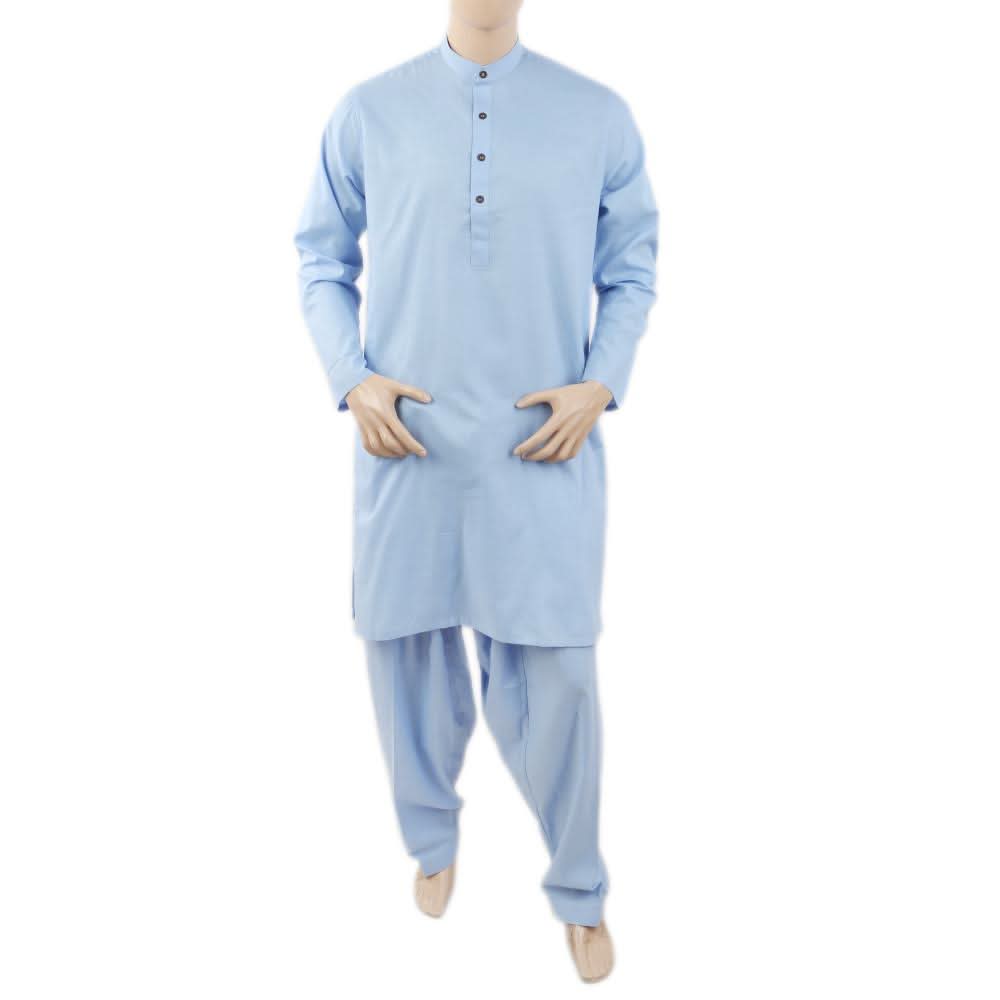 Men's Mashriq Slim Fit Suit - Sky Blue, Men, Shalwar Kameez, Chase Value, Chase Value
