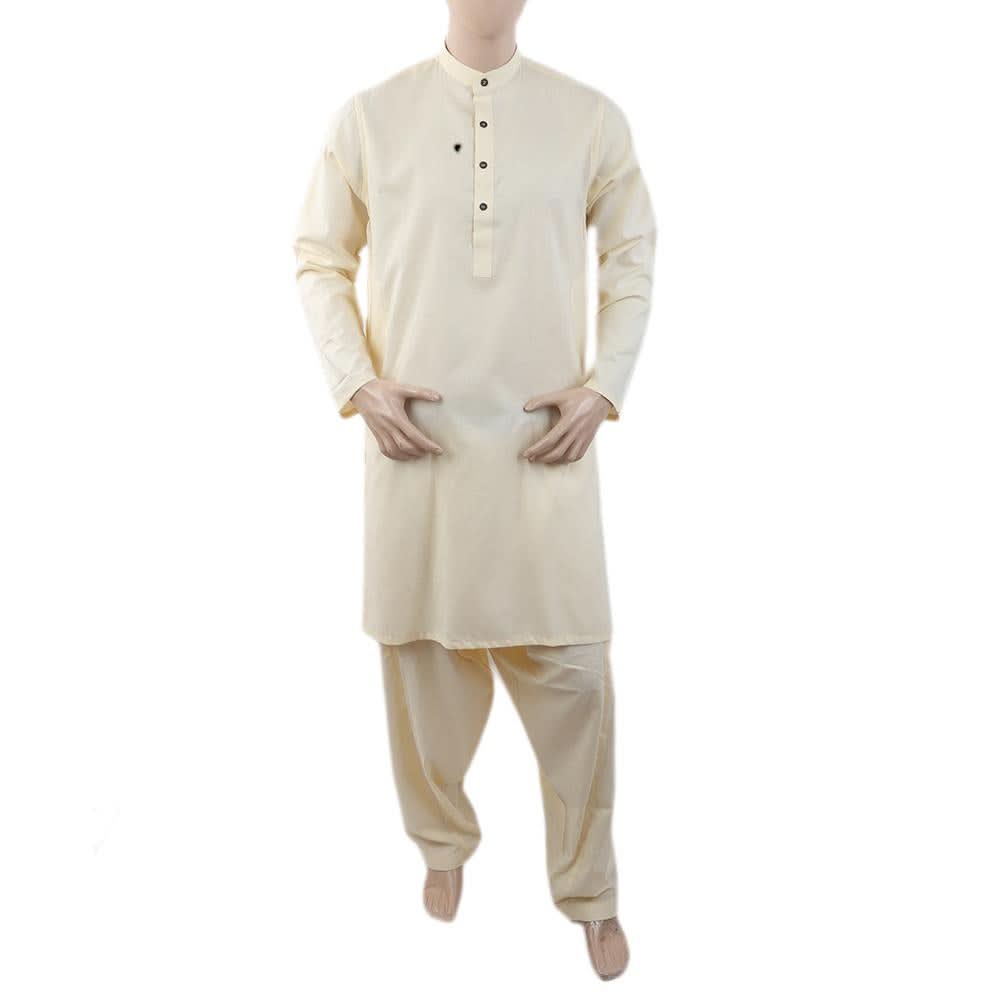 Men's Mashriq Slim Fit Suit - Cream, Men, Shalwar Kameez, Chase Value, Chase Value