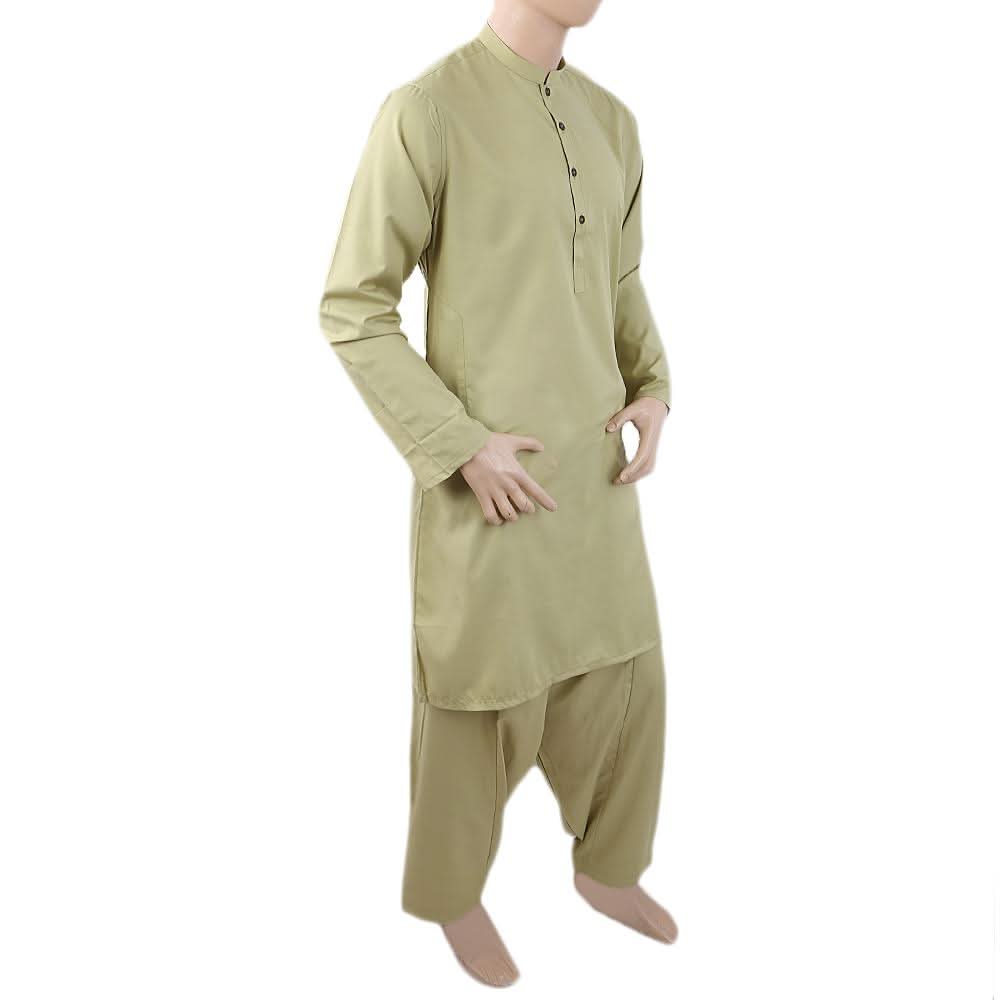 Men's Mashriq Slim Fit Suit - Green, Men, Shalwar Kameez, Chase Value, Chase Value