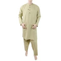 Men's Mashriq Slim Fit Suit - Green, Men, Shalwar Kameez, Chase Value, Chase Value