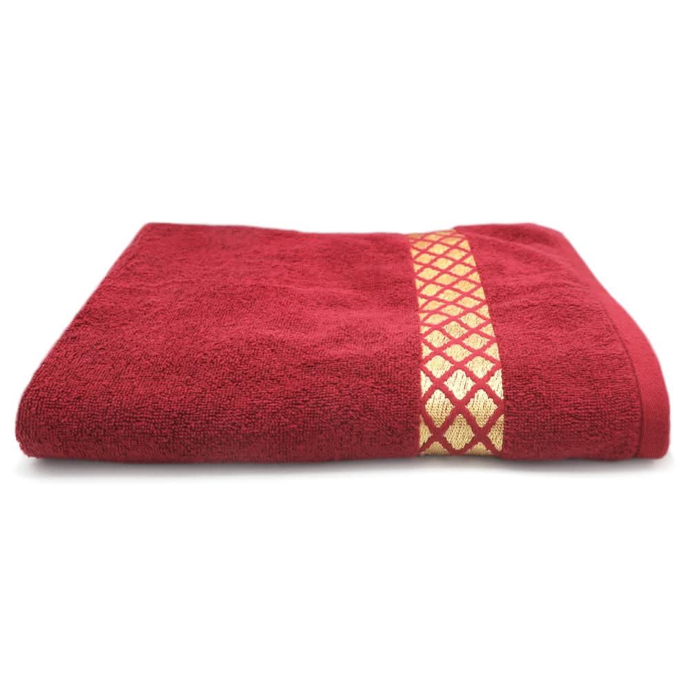 Bath Sheet Greek Border - Maroon, Home & Lifestyle, Bath Towels, Chase Value, Chase Value