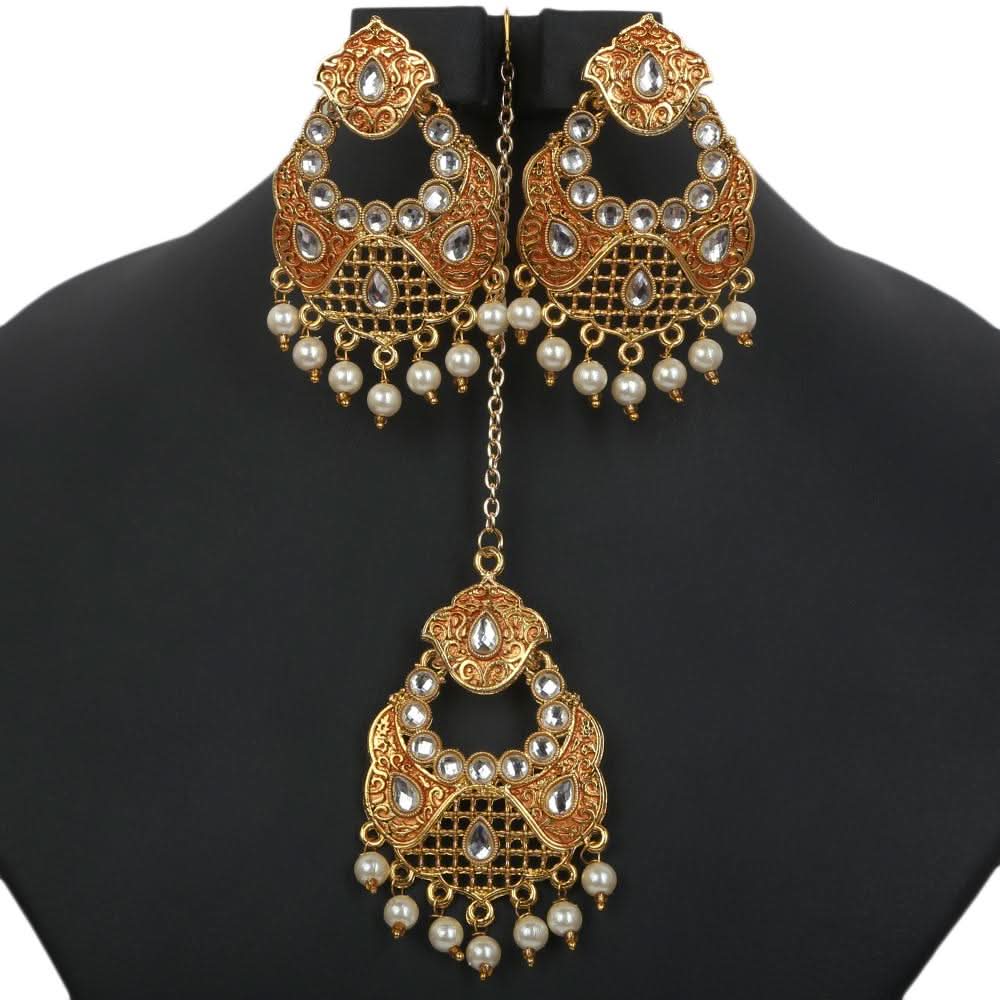 Women's Earring & Tika - Golden, Women, Earrings & Tops, Chase Value, Chase Value