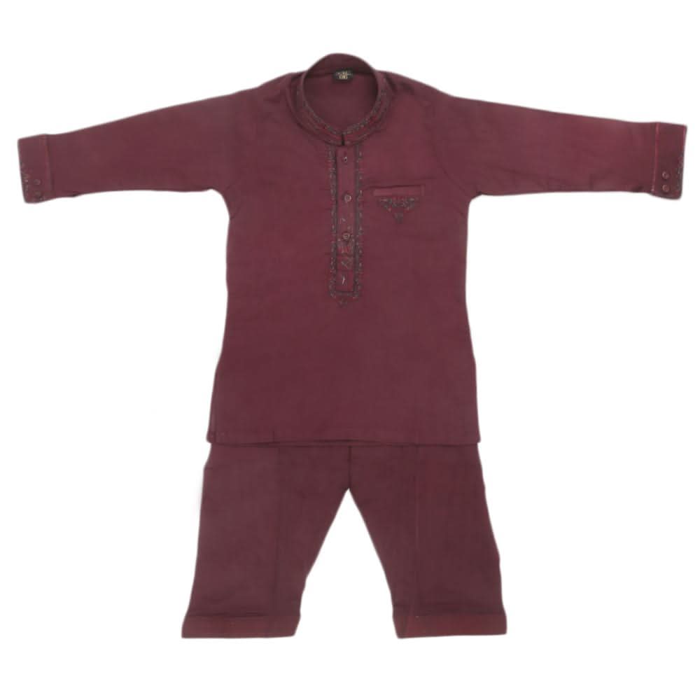 Boys Embroidered Shalwar Suit - Maroon, Kids, Boys Shalwar Kameez, Chase Value, Chase Value