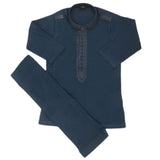 Boys Embroidered Shalwar Suit - Steel Blue, Kids, Boys Shalwar Kameez, Chase Value, Chase Value