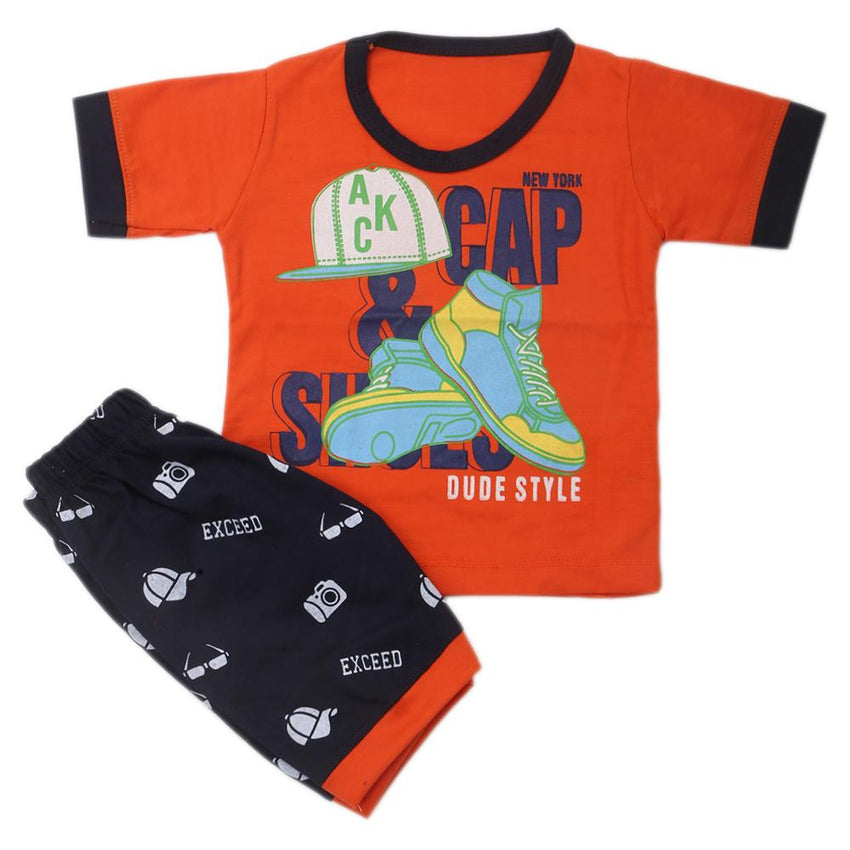 Boys Half Sleeves Suits  9076 - Orange, Kids, Boys Sets And Suits, Chase Value, Chase Value