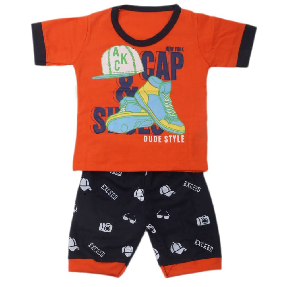 Boys Half Sleeves Suits  9076 - Orange, Kids, Boys Sets And Suits, Chase Value, Chase Value