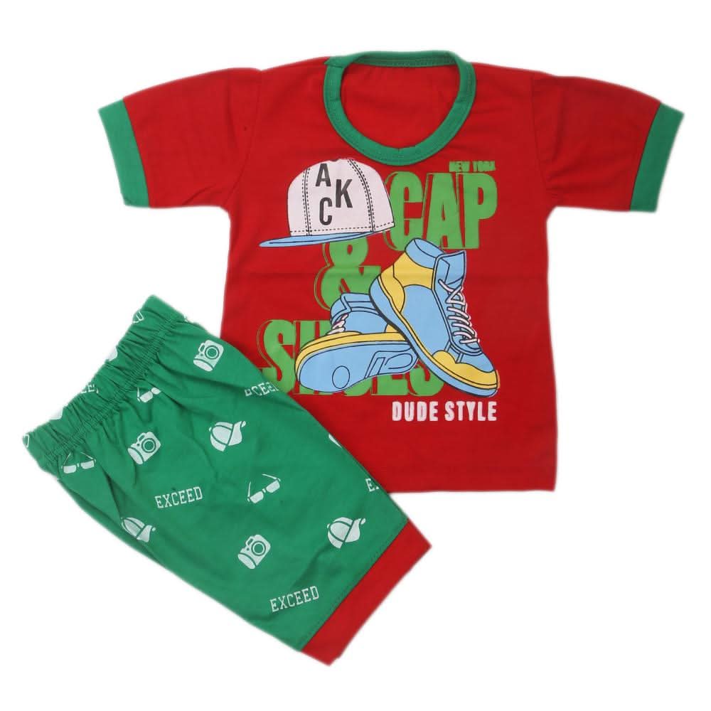 Boys Half Sleeves Suits  9076 - Red, Kids, Boys Sets And Suits, Chase Value, Chase Value