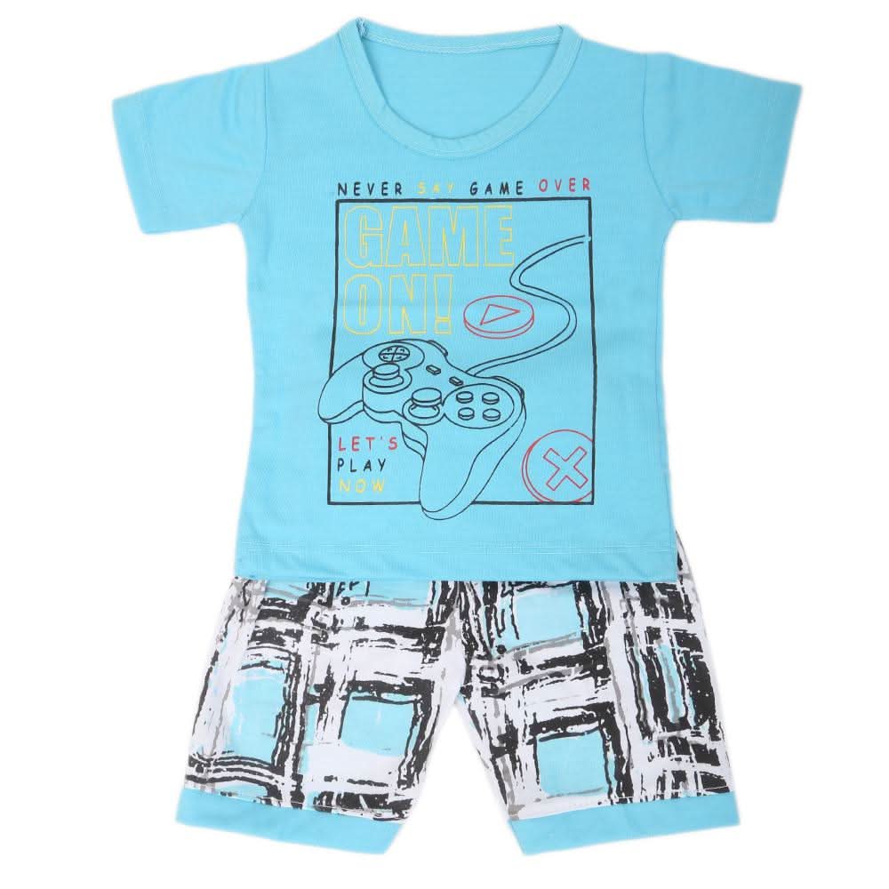 Boys Half Sleeves Suits  9107 - Blue, Kids, Boys Sets And Suits, Chase Value, Chase Value