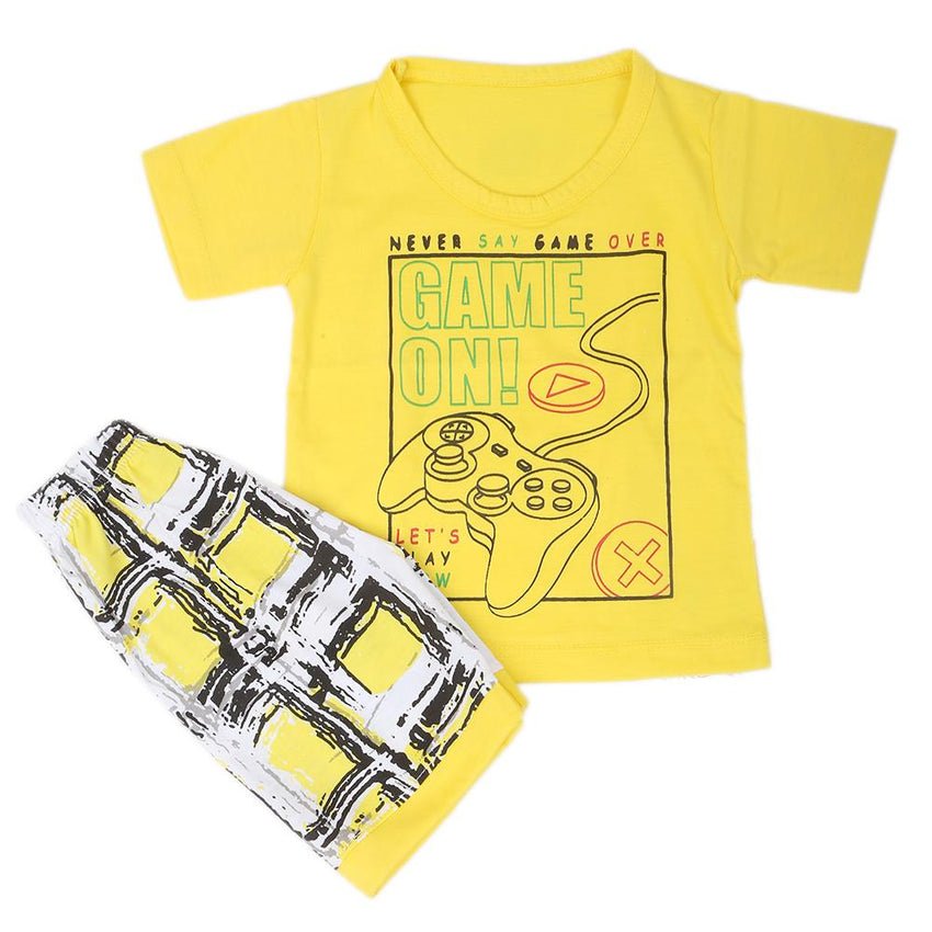 Boys Half Sleeves Suits  9107 - Yellow, Kids, Boys Sets And Suits, Chase Value, Chase Value