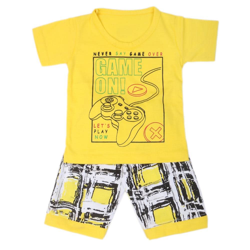 Boys Half Sleeves Suits  9107 - Yellow, Kids, Boys Sets And Suits, Chase Value, Chase Value