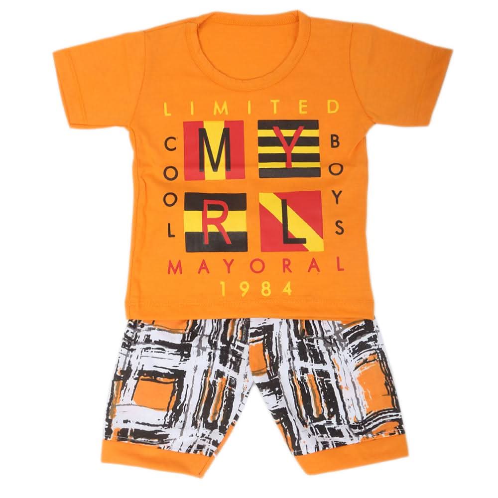 Boys Half Sleeves Suits  9108 - Orange, Kids, Boys Sets And Suits, Chase Value, Chase Value