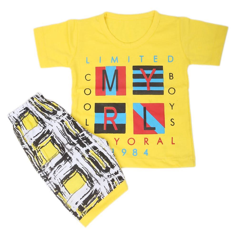 Boys Half Sleeves Suits  9108 - Yellow, Kids, Boys Sets And Suits, Chase Value, Chase Value