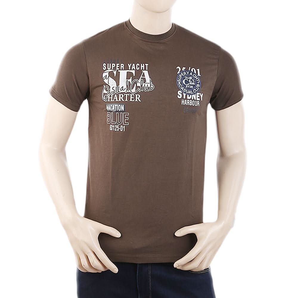 Men's Half Sleeves T-Shirt - Dark Brown, Men, T-Shirts And Polos, Chase Value, Chase Value