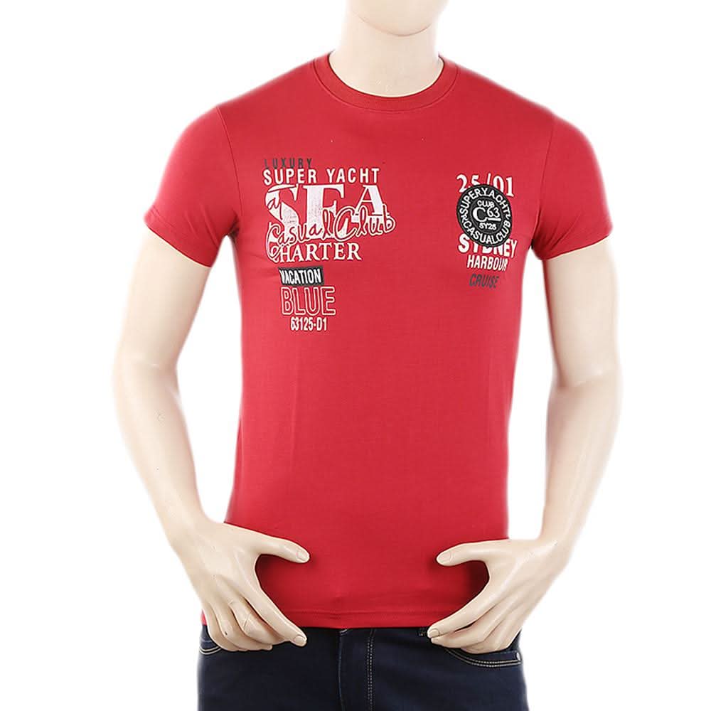 Men's Half Sleeves T-Shirt - Red, Men, T-Shirts And Polos, Chase Value, Chase Value