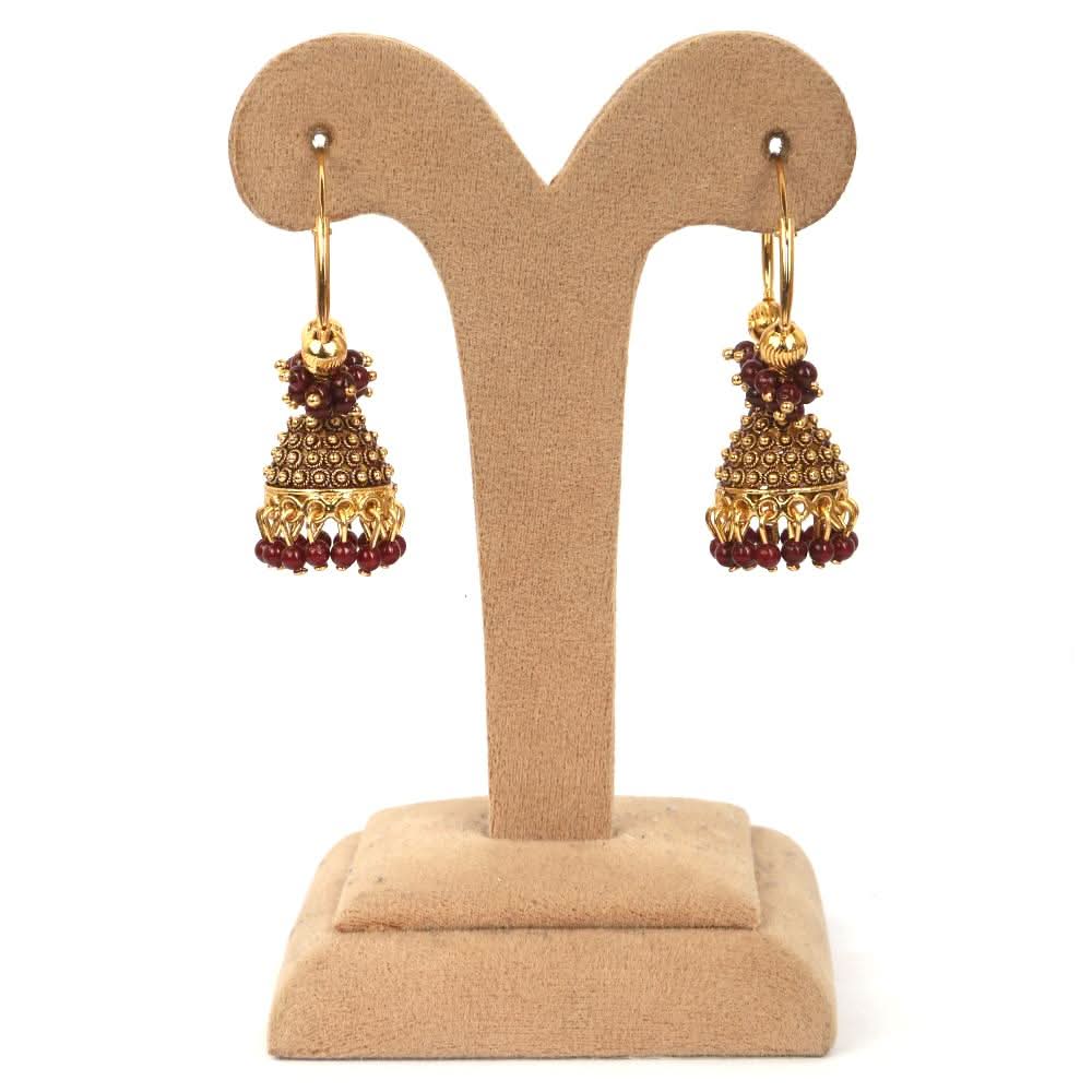 Women's Jhumki - Maroon, Women, Earrings & Tops, Chase Value, Chase Value