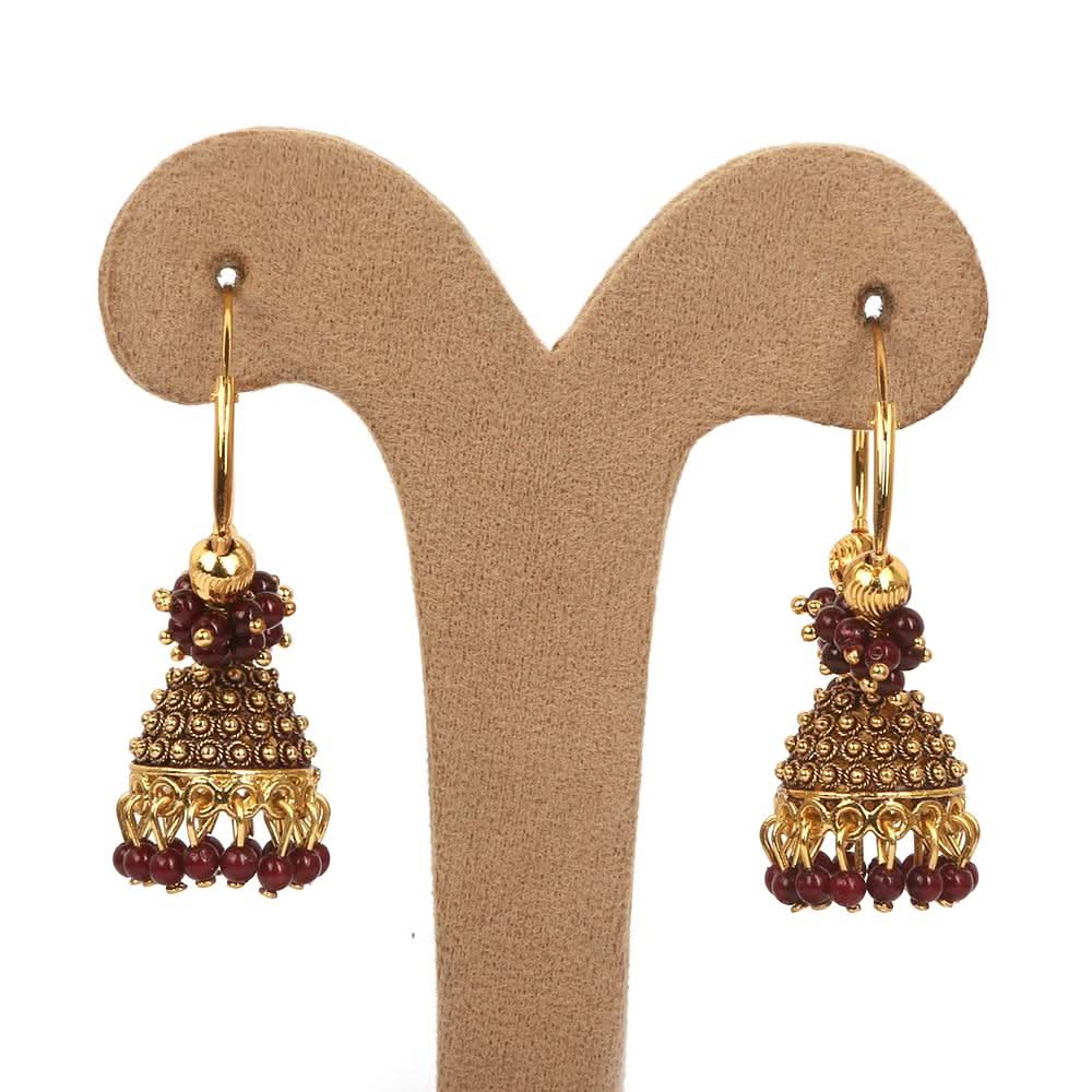 Women's Jhumki - Maroon, Women, Earrings & Tops, Chase Value, Chase Value