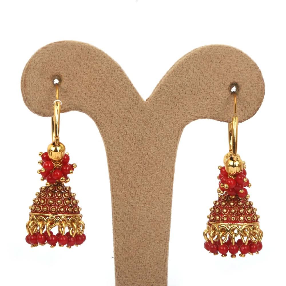 Women's Jhumki - Red, Women, Earrings & Tops, Chase Value, Chase Value