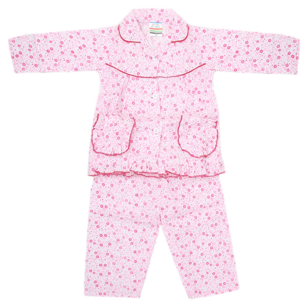Girls Full Sleeves Night Suit - Pink, Kids, Girls Sets And Suits, Chase Value, Chase Value