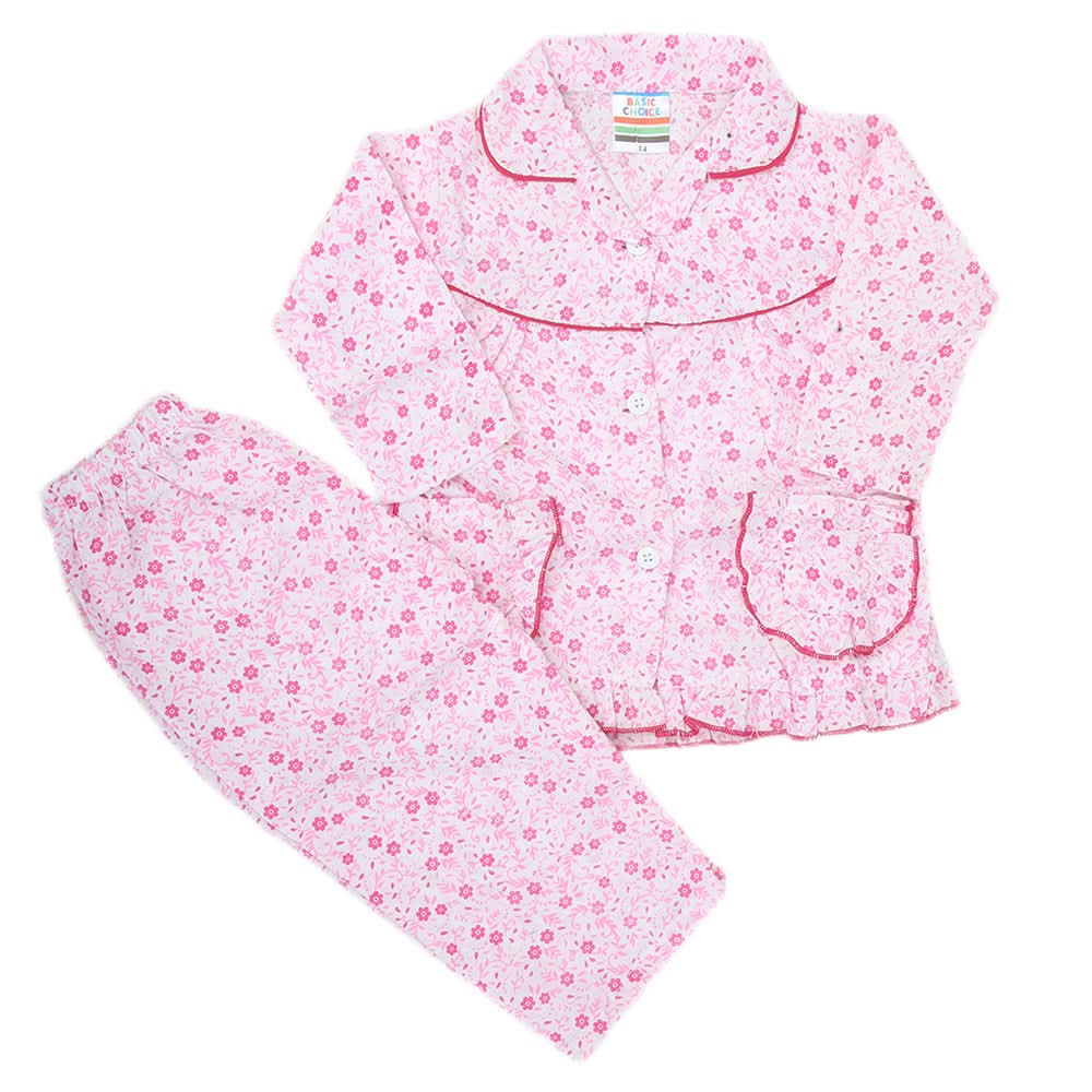 Girls Full Sleeves Night Suit - Pink, Kids, Girls Sets And Suits, Chase Value, Chase Value