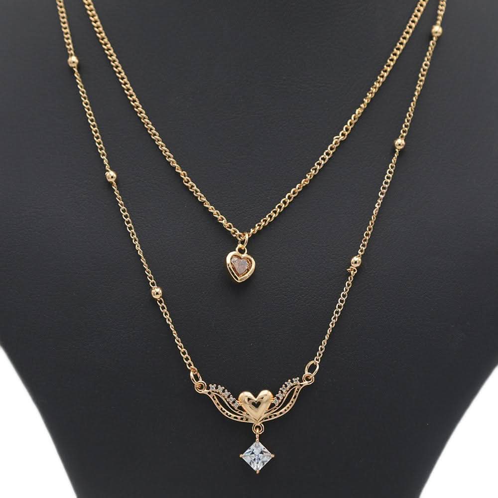 Women's Double Chain Locket - Golden, Women, Chains & Lockets, Chase Value, Chase Value