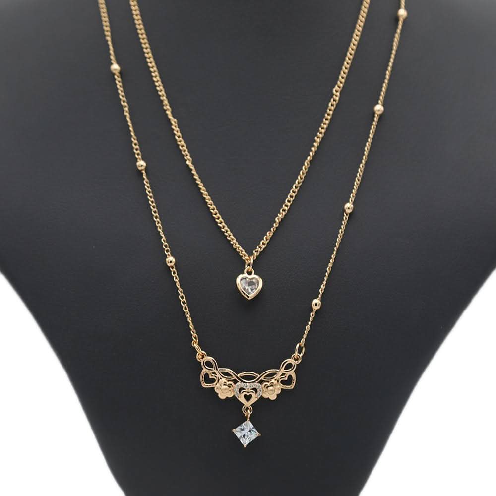 Women's Double Chain Locket - Golden, Women, Chains & Lockets, Chase Value, Chase Value