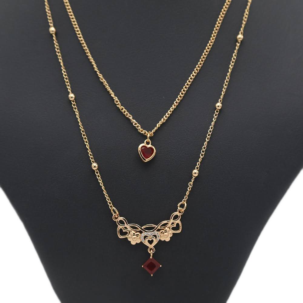 Women's Double Chain Locket - Maroon, Women, Chains & Lockets, Chase Value, Chase Value