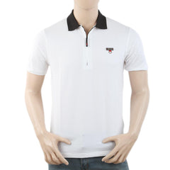 Men's Half Sleeves Fancy Polo T-Shirt - White, Men, T-Shirts And Polos, Chase Value, Chase Value