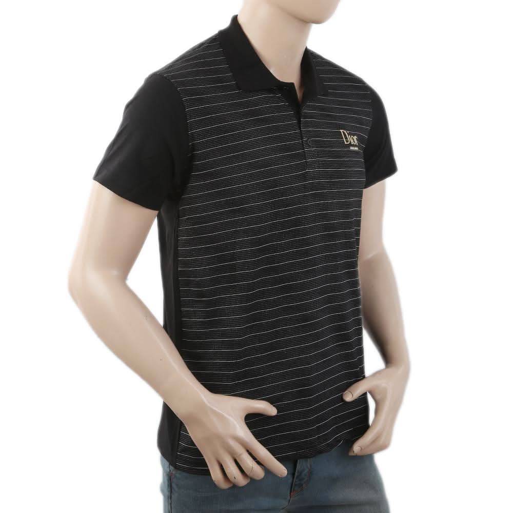 Men's Half Sleeves Fancy Polo T-Shirt - Black, Men, T-Shirts And Polos, Chase Value, Chase Value