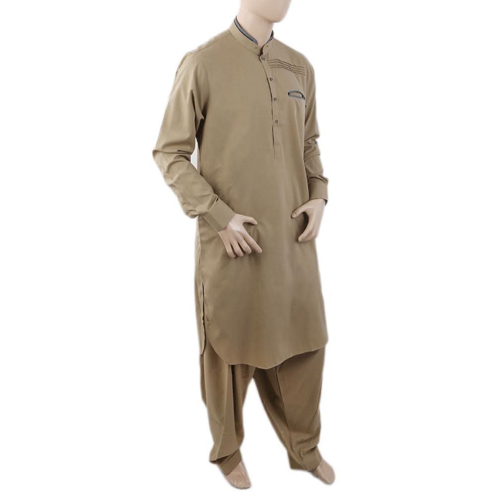 Men's Mashriq Slim Fit Kurta Shalwar - Beige, Men, Shalwar Kameez, Chase Value, Chase Value