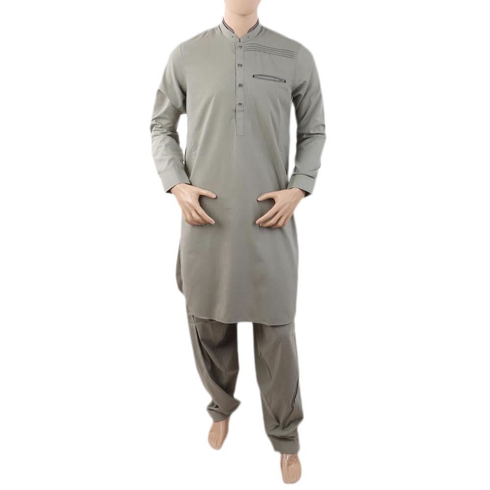 Men's Mashriq Slim Fit Kurta Shalwar - Green, Men, Shalwar Kameez, Chase Value, Chase Value