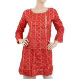 Women's Printed Cotton Kurti - Red, Women, Ready Kurtis, Chase Value, Chase Value