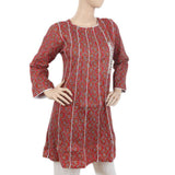 Women's Printed Cotton Kurti - Red, Women, Ready Kurtis, Chase Value, Chase Value