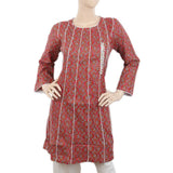 Women's Printed Cotton Kurti - Red, Women, Ready Kurtis, Chase Value, Chase Value