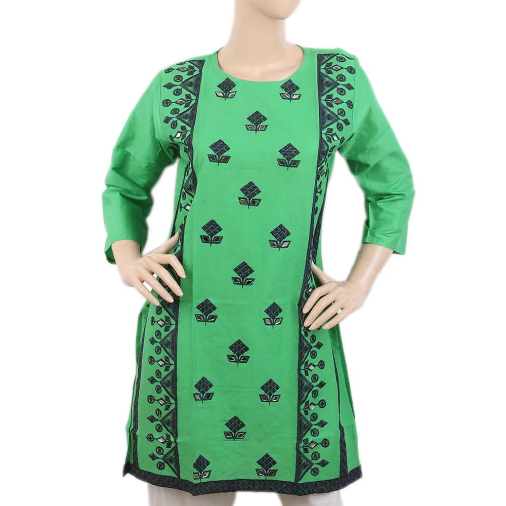 Women's Embroidered Kurti - Green, Women, Ready Kurtis, Chase Value, Chase Value