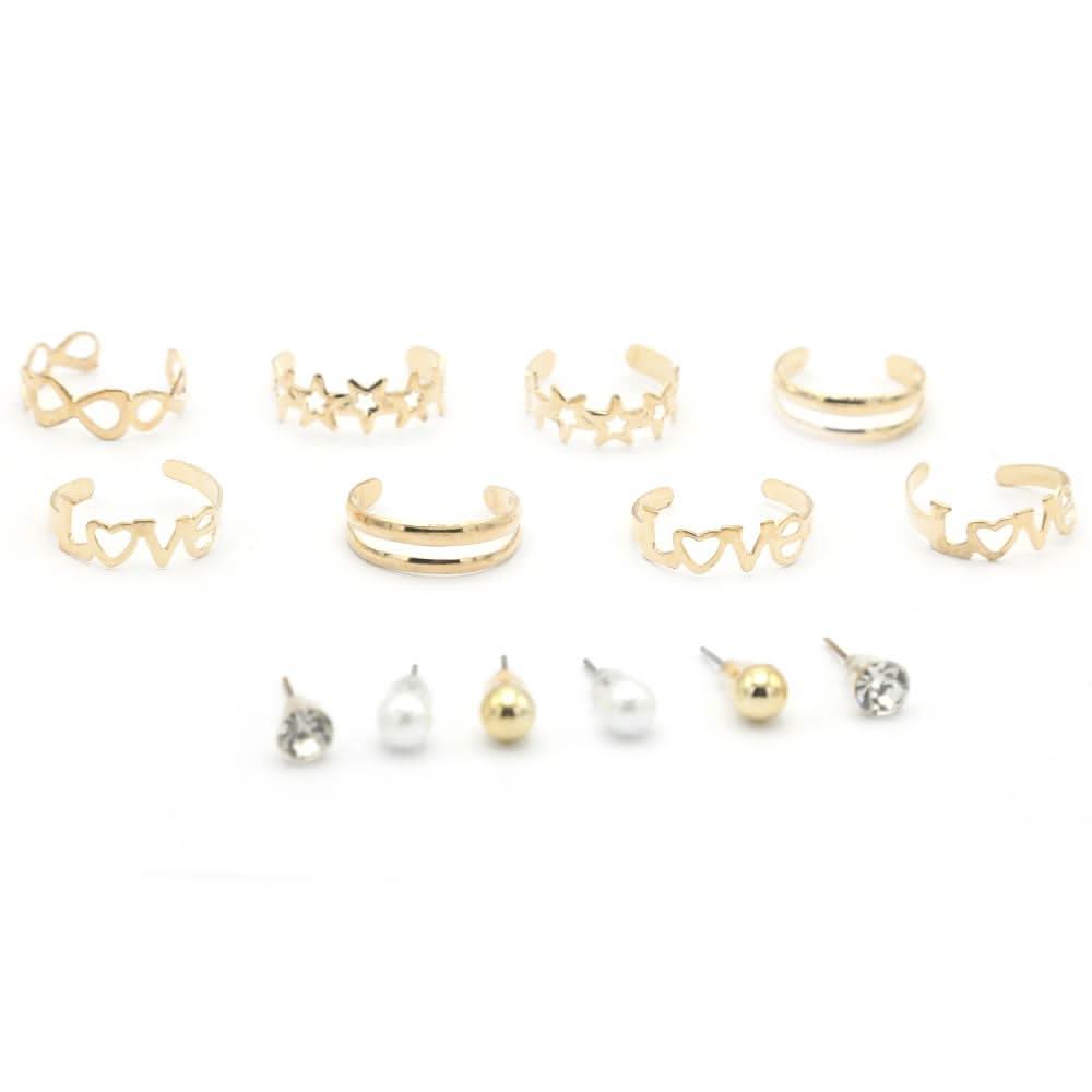 Women's Tops & Ring (Ay-86) - Golden, Women, Earrings & Tops, Chase Value, Chase Value